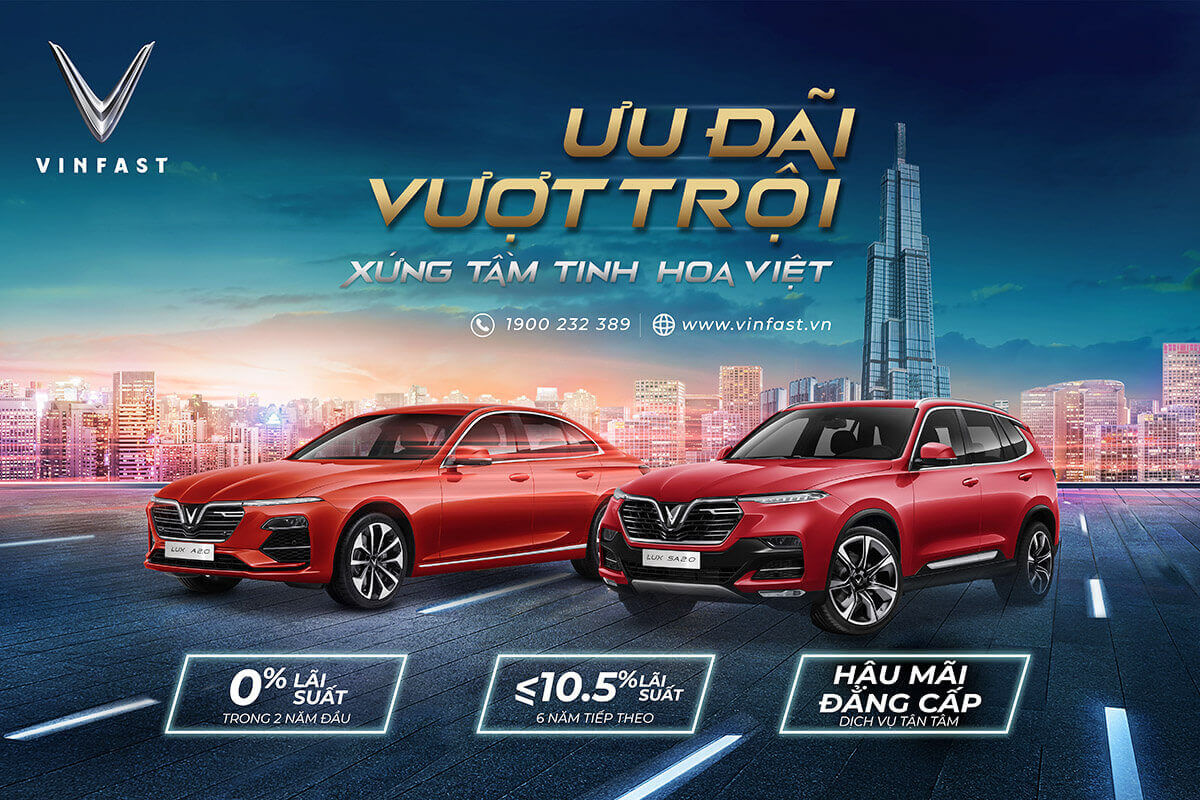 Mua xe VinFast Fadil, Lux A, Lux SA lãi suất 0%
