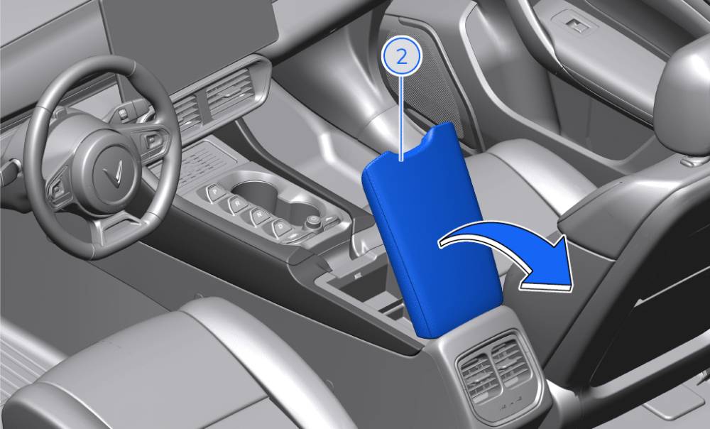 Cách mở hộc chứa đồ trên xe ô tô VinFast VF 8