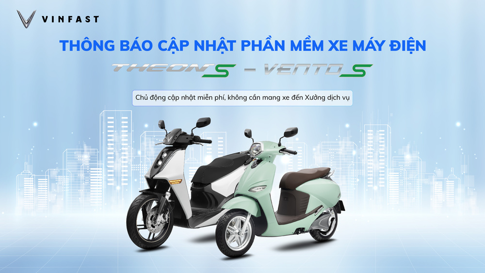 Thông báo cập nhật phần mềm xe máy điện Theo S, Vento S