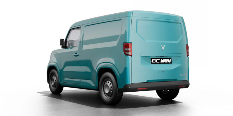 Đuôi xe VinFast EC VAN màu xanh