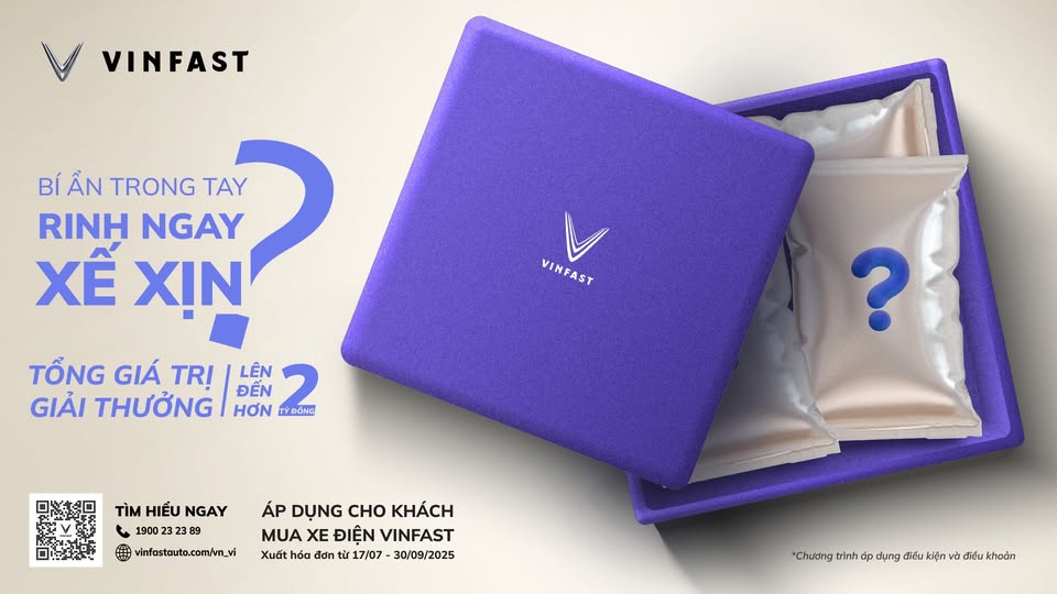VINFAST RA MẮT CHƯƠNG TRÌNH KHUYẾN MẠI ĐẶC BIỆT: “BÍ ẨN TRONG TAY – RINH NGAY XẾ XỊN”