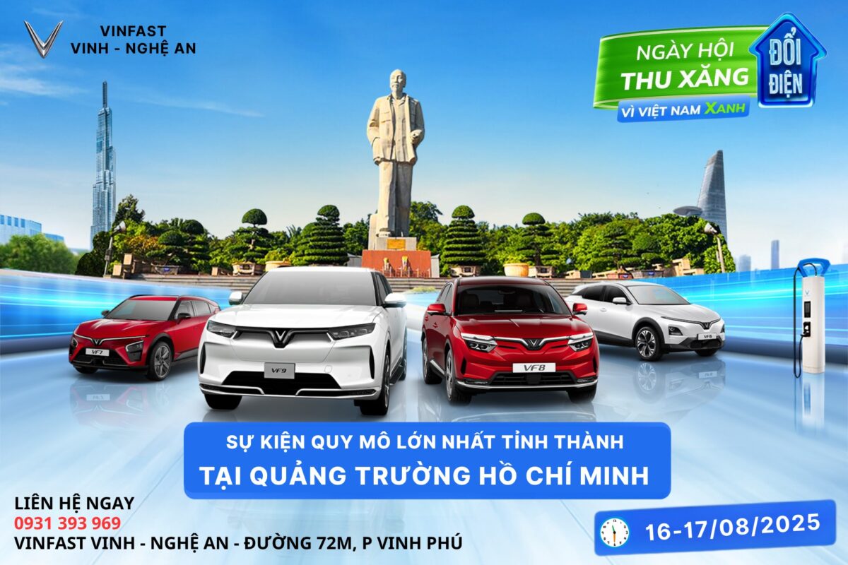 NGÀY HỘI “THU XĂNG – ĐỔI ĐIỆN” LỚN NHẤT NGHỆ AN DIỄN RA TẠI QUẢNG TRƯỜNG HỒ CHÍ MINH