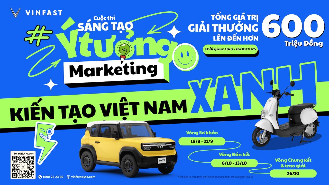 VinFast tổ chức cuộc thi “Kiến tạo Việt Nam xanh”, tôn vinh các ý tưởng marketing đột ph