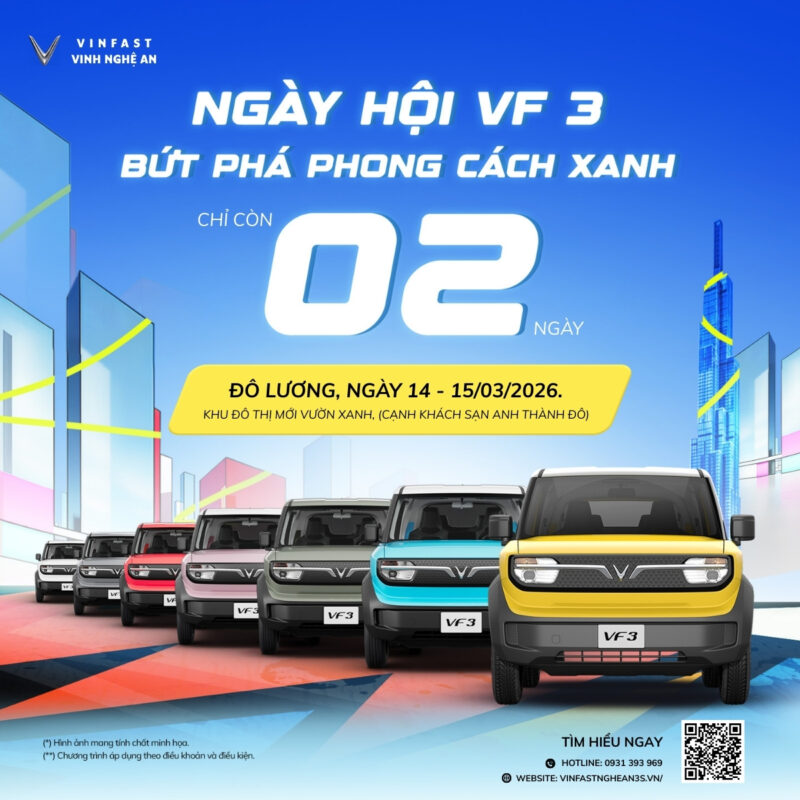 ĐẾM NGƯỢC 02 NGÀY: NGÀY HỘI VF 3 – BỨT PHÁ PHONG CÁCH XANH